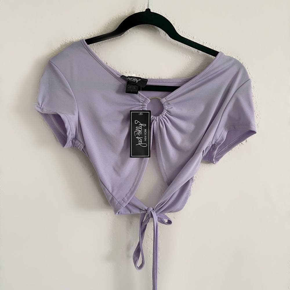 Purple crop top L
